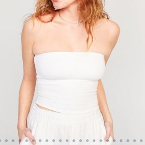 NWT OLD NAVY Cropped Tube Top  Color: White Lilies SIZE LARGE